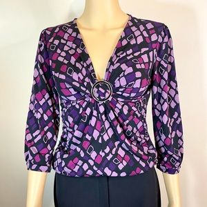APT. 9 Women’s Black and Purple Blouse
